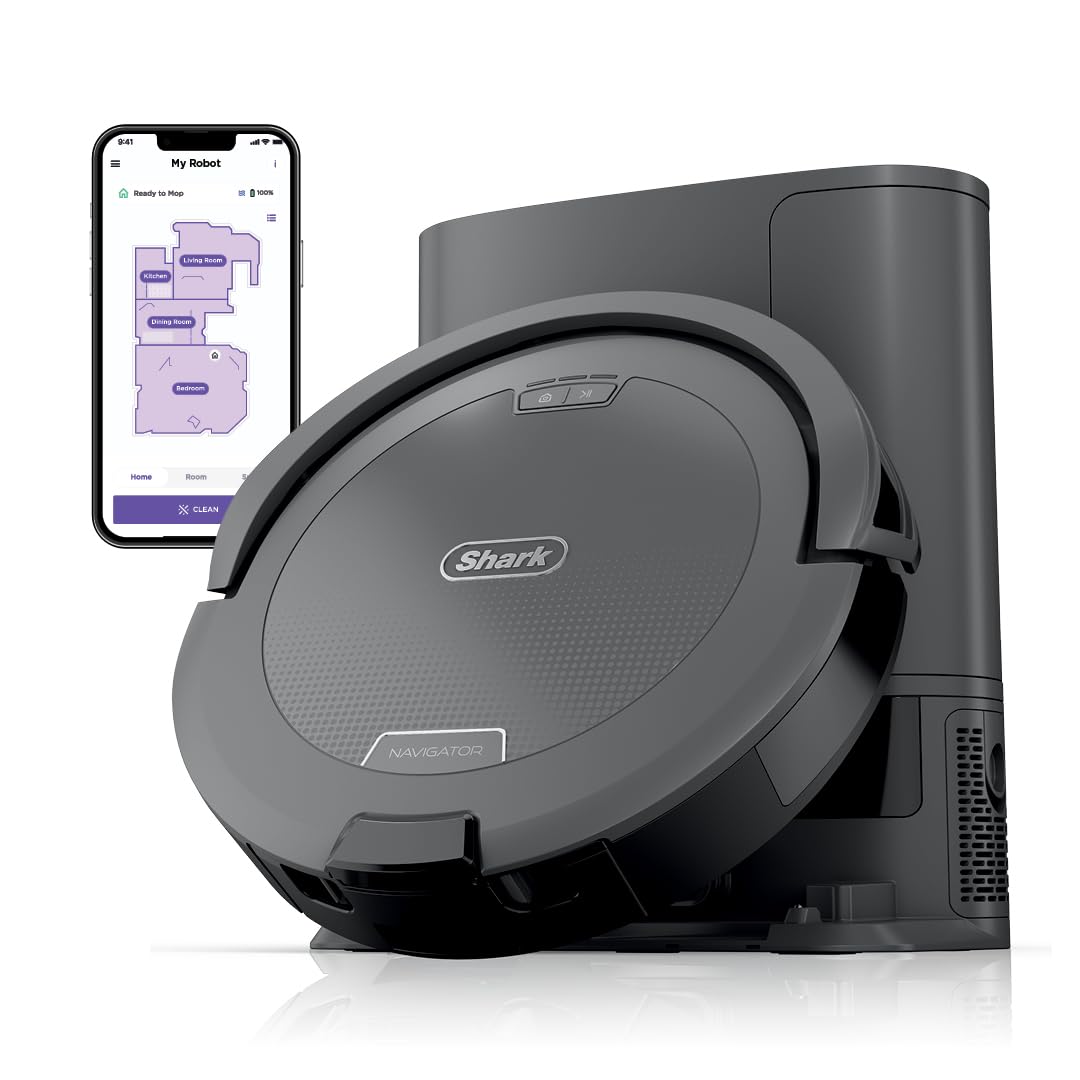 Shark Navigator Robot Vacuum with Self-Empty Dock & SmartPath Lidar Navigation - Gray
