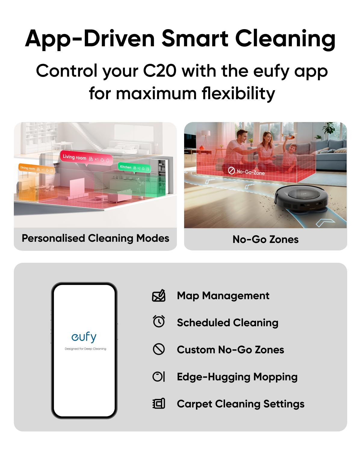 eufy Omni C20 Self-Emptying Robot Vacuum & Mop Combo with 7,000 Pa Suction & Auto Wash Station