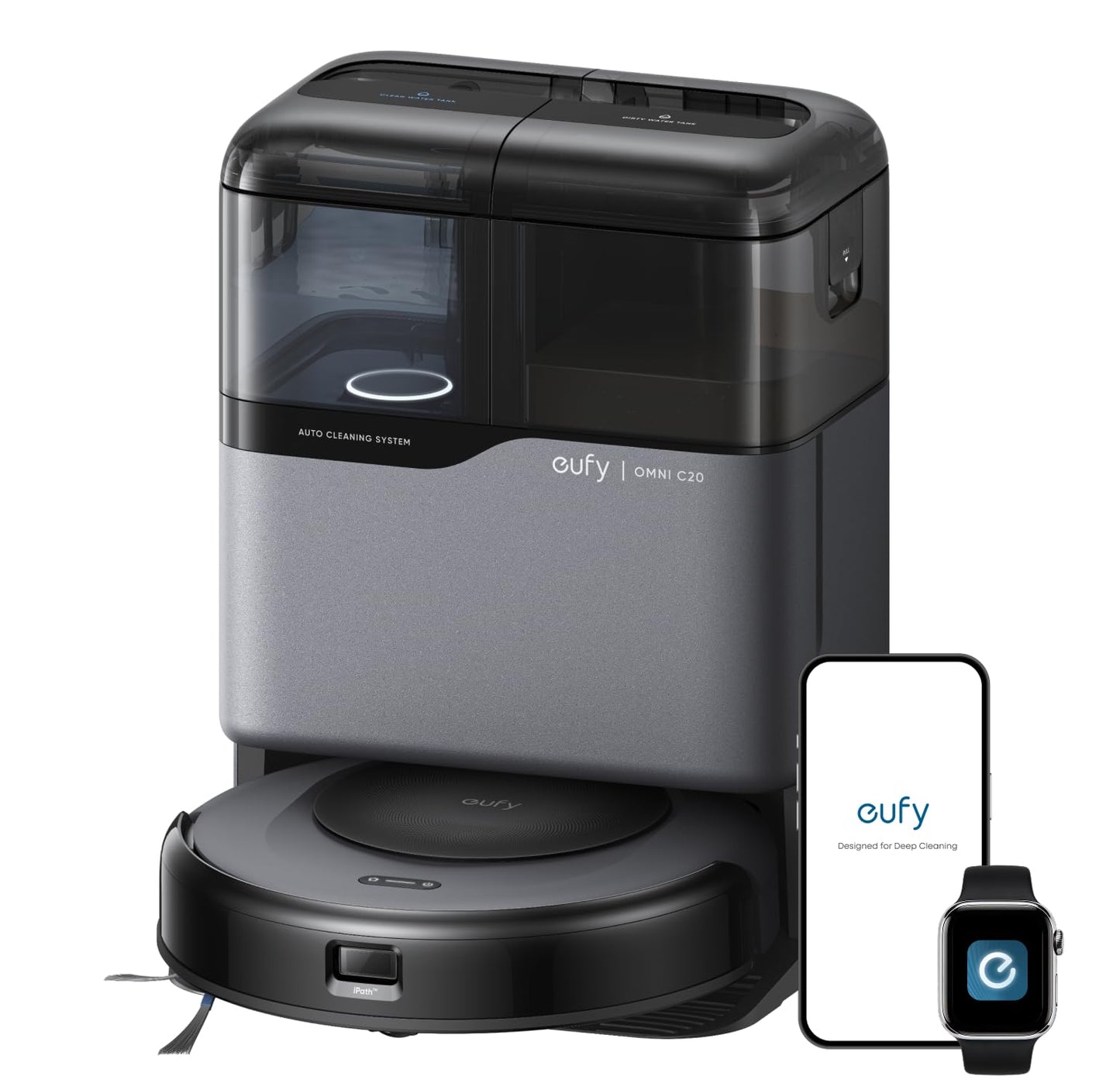 eufy Omni C20 Self-Emptying Robot Vacuum & Mop Combo with 7,000 Pa Suction & Auto Wash Station