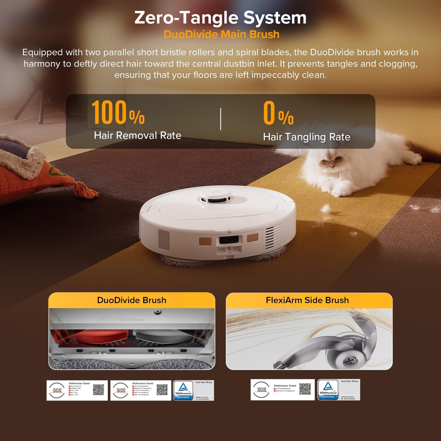 roborock Qrevo S5V Robot Vacuum & Mop – FlexiArm Edge Cleaning, 12,000Pa Suction, Zero-Tangle