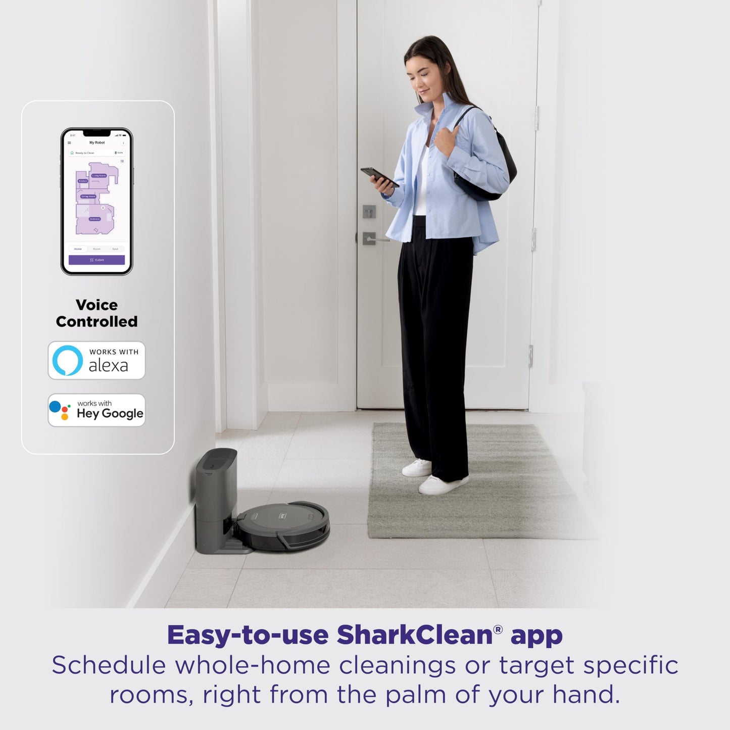 Shark Navigator Robot Vacuum with Self-Empty Dock & SmartPath Lidar Navigation - Gray