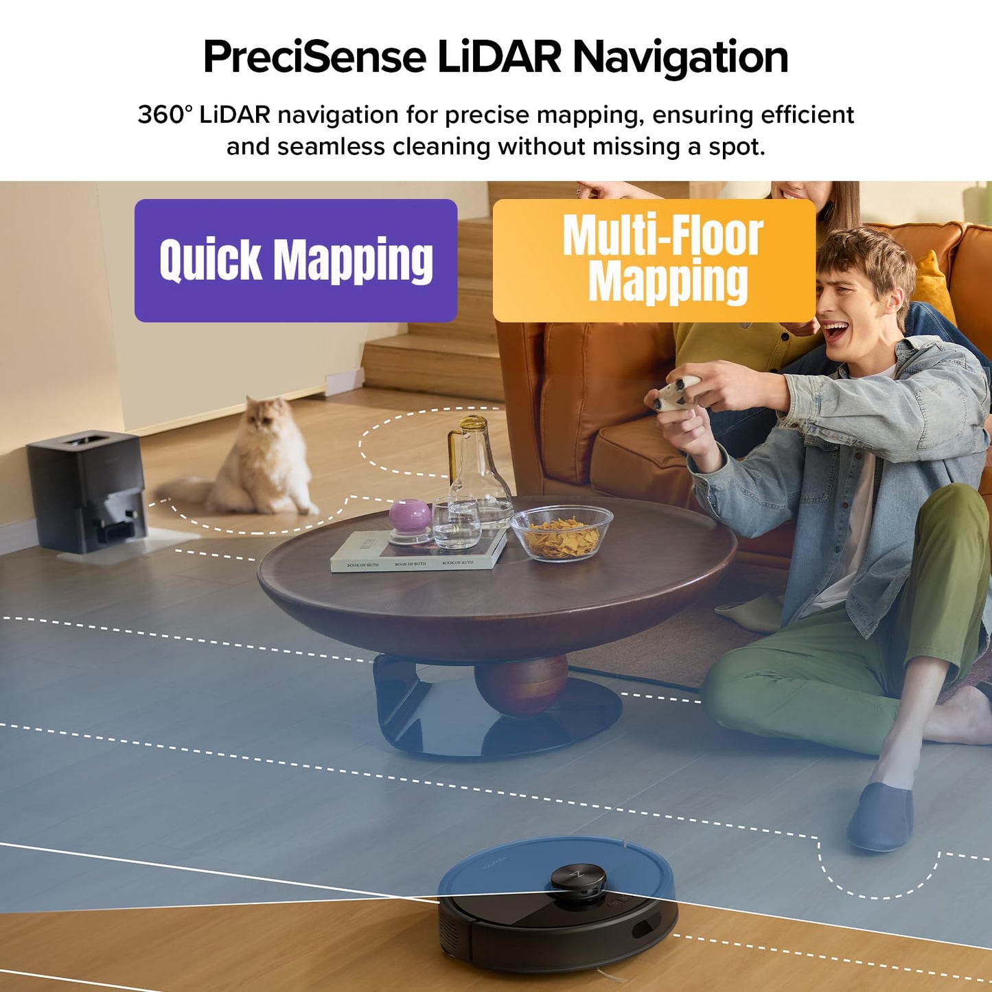 roborock Q7 M5+ Self-Empty Robot Vacuum & Mop with LiDAR Navigation & 10,000 Pa Suction