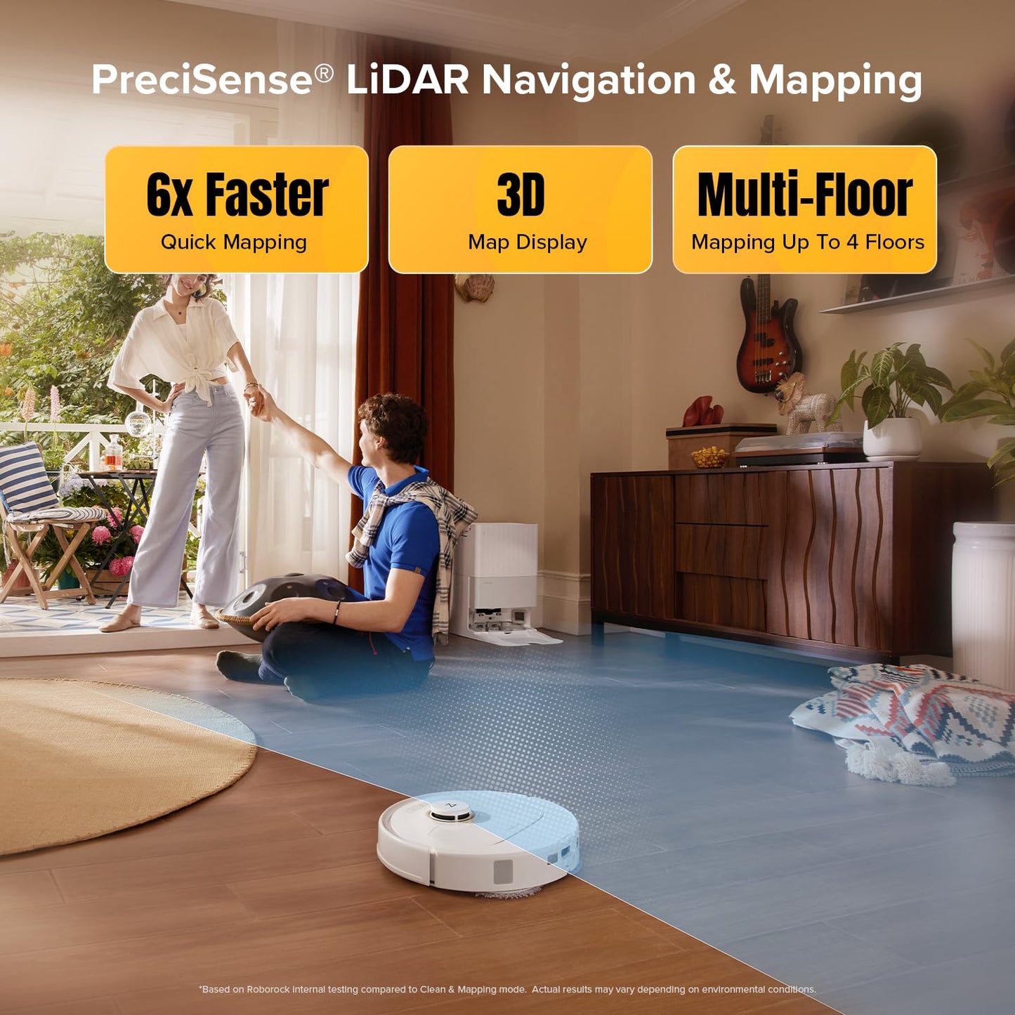 roborock Qrevo S5V Robot Vacuum & Mop – FlexiArm Edge Cleaning, 12,000Pa Suction, Zero-Tangle