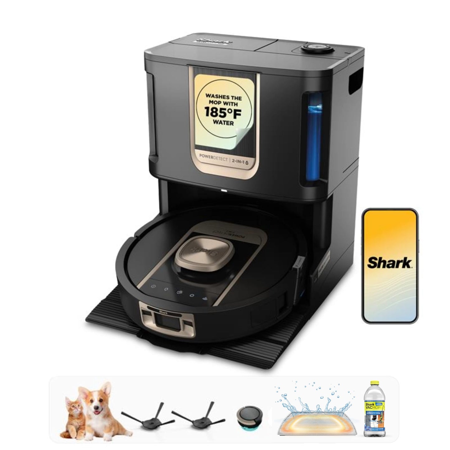 Shark PowerDetect ThermaCharged Robot Vacuum & Heated Mop Combo with Self-Cleaning Base