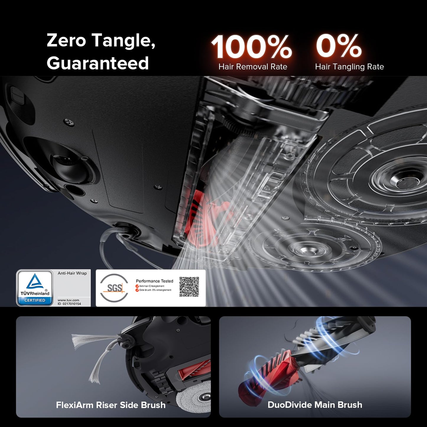 roborock Saros 10R Ultra Slim Robot Vacuum & Mop | 22,000Pa Suction | Zero Tangle | Self-Emptying