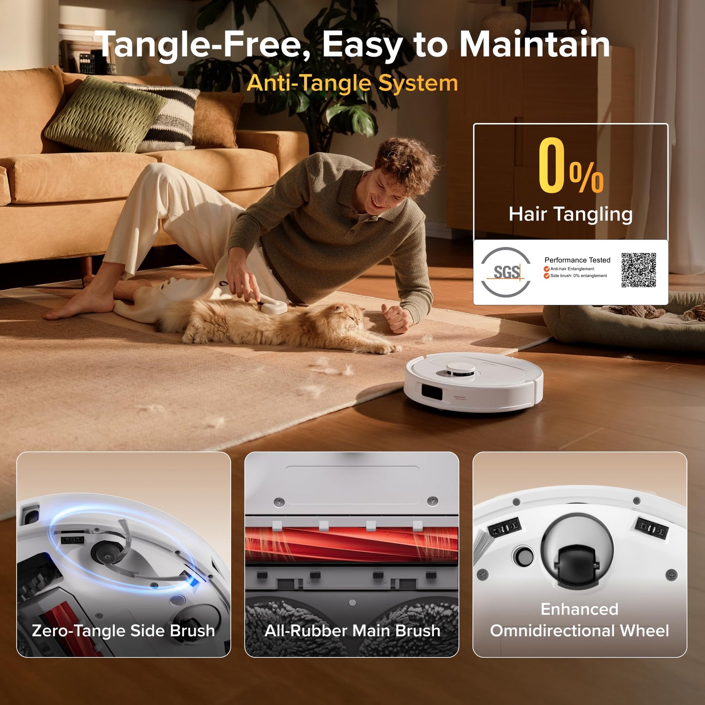 roborock Qrevo S Pro Robot Vacuum & Mop with Self-Cleaning Dock – 18,500 Pa Suction, Zero-Tangle
