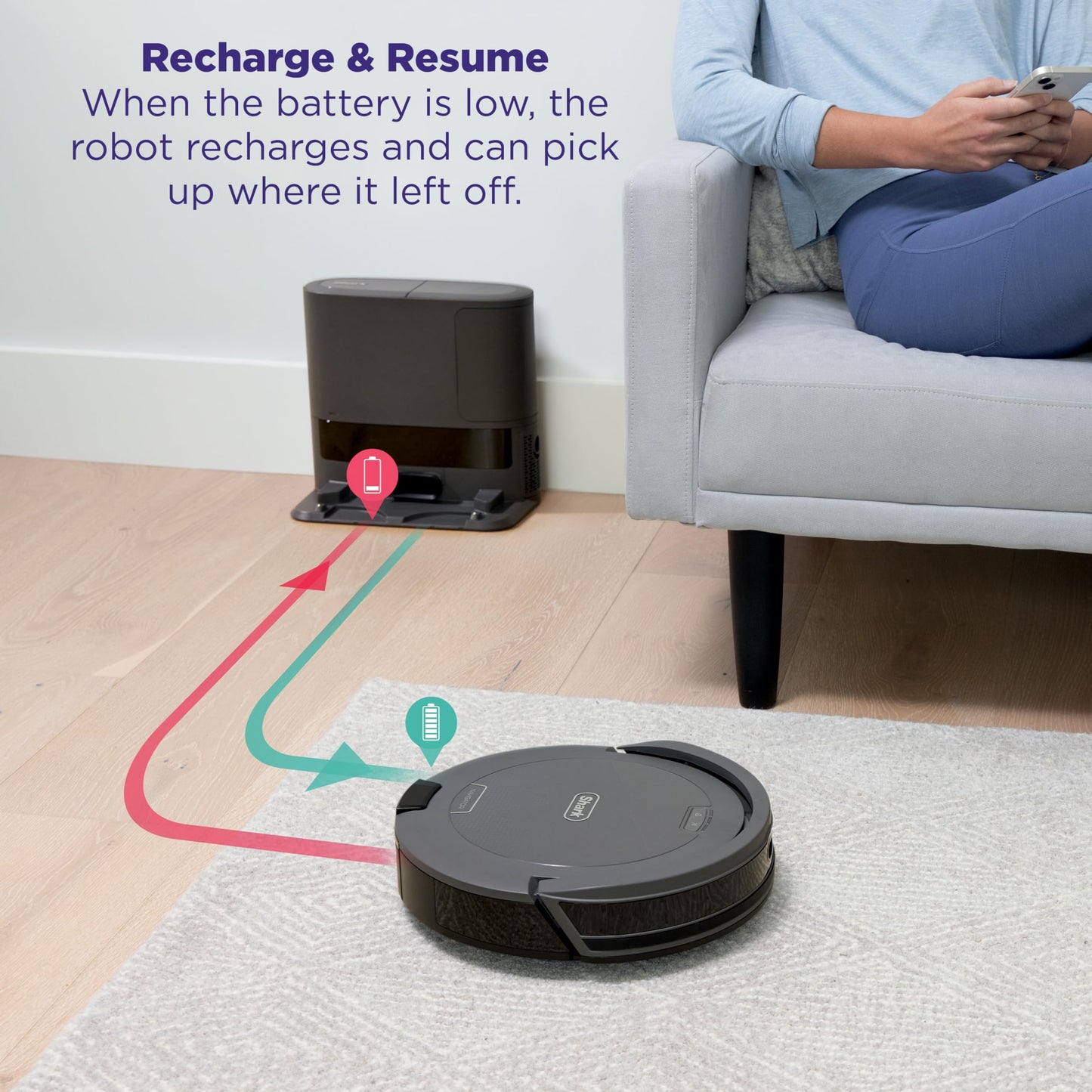 Shark Navigator Robot Vacuum with Self-Empty Dock & SmartPath Lidar Navigation - Gray
