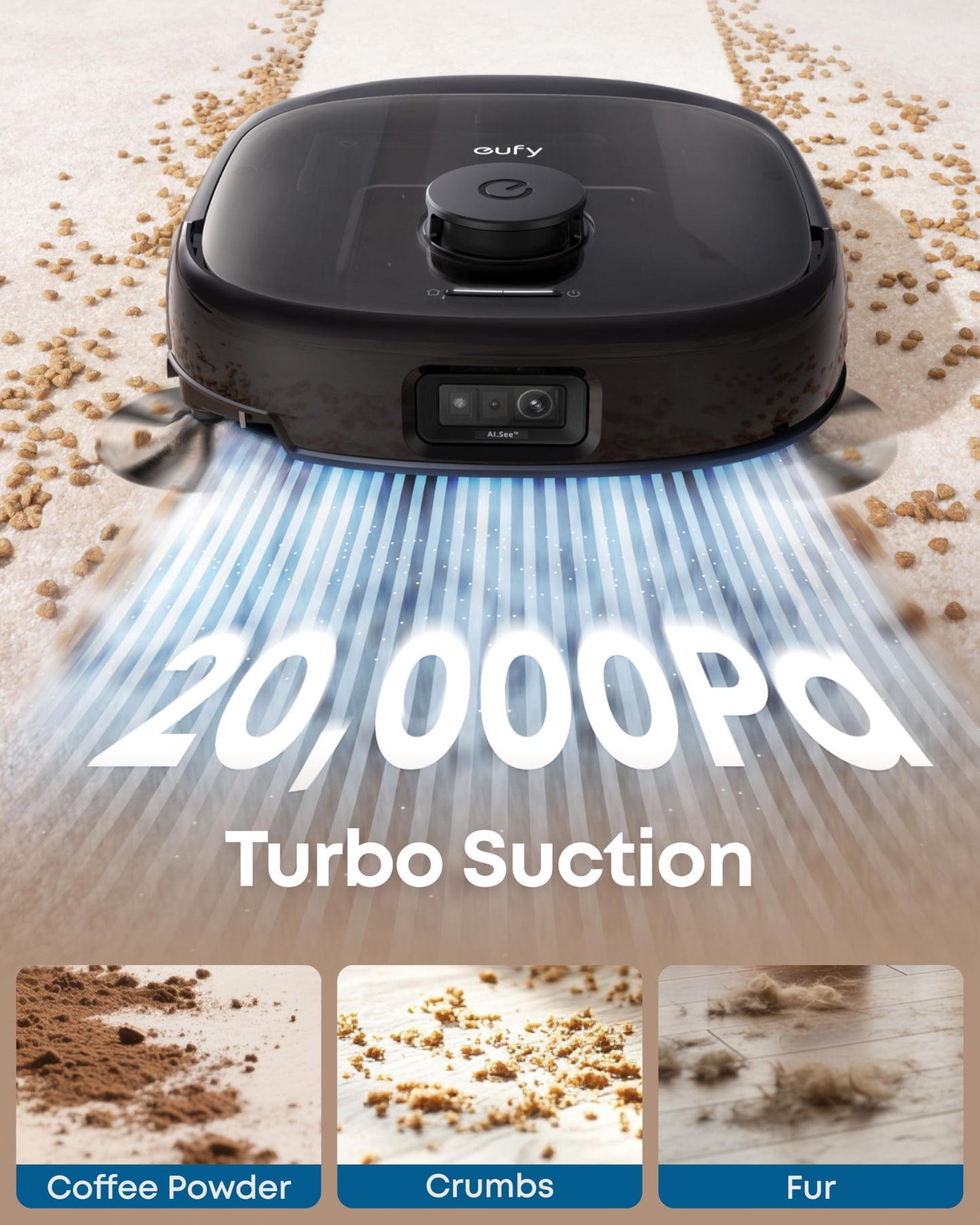 eufy E25 Robot Vacuum & Mop | 20,000Pa Suction, HydroJet Mop, Self-Emptying, CornerRover Arm for Edge Cleaning