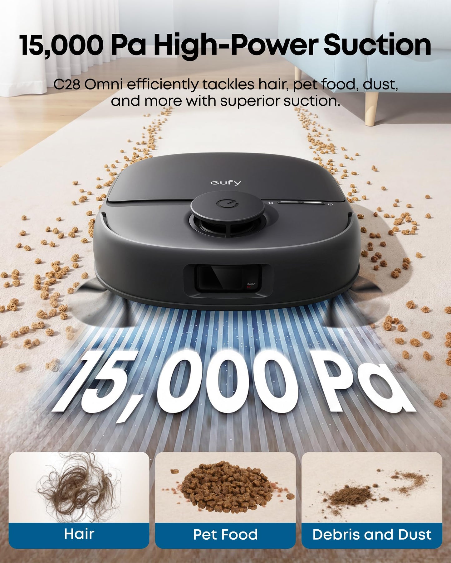 eufy C28 Self-Empty Robot Vacuum & Mop | 15,000Pa Suction, Zero-Tangle Brush, 75-Day Hands-Free Cleaning