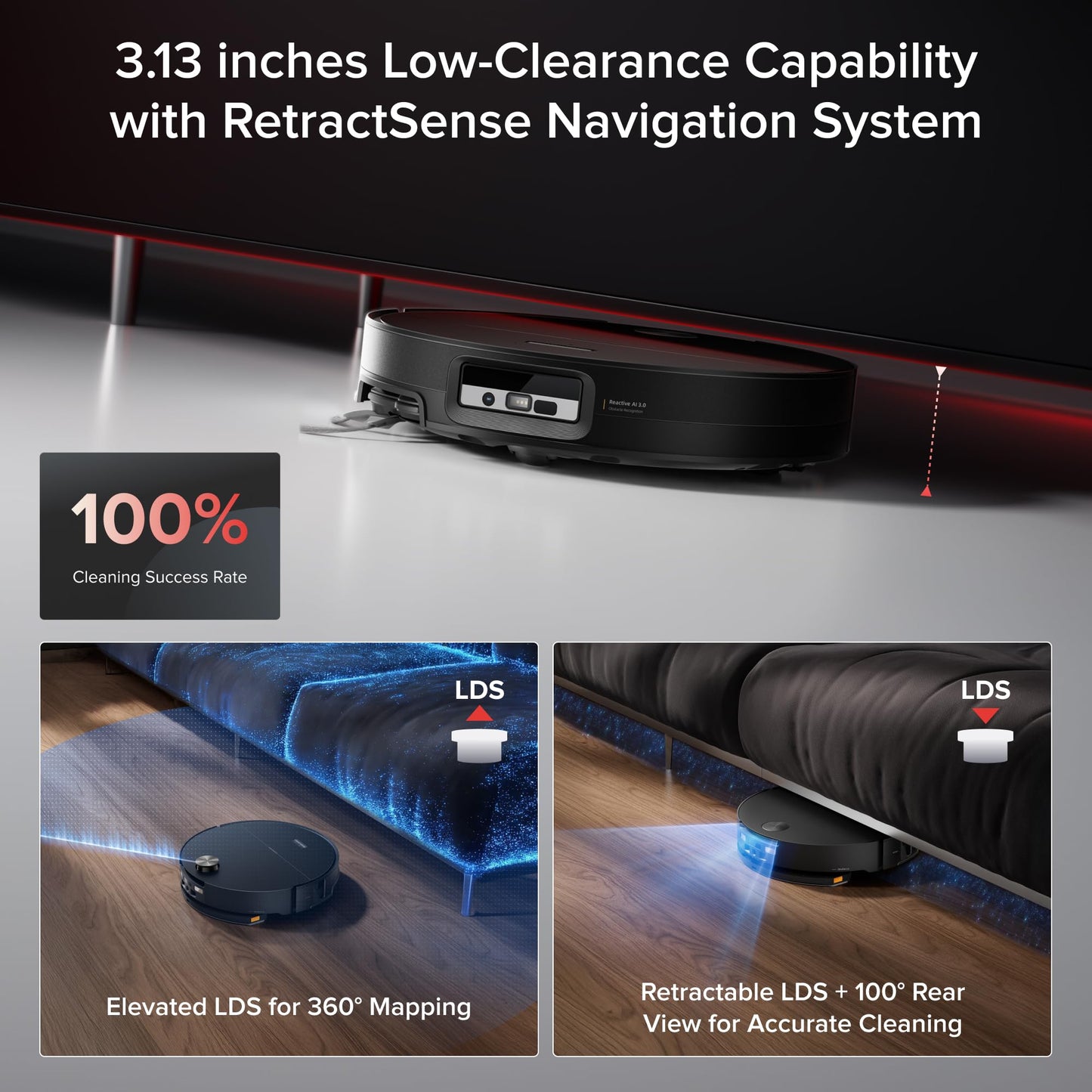 roborock Saros 20 Sonic Robot Vacuum & Mop | 36,000Pa AI Cleaning | Zero Tangle | Self-Emptying