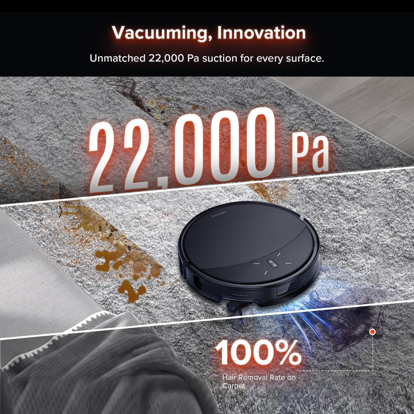 roborock Saros 10R Ultra Slim Robot Vacuum & Mop | 22,000Pa Suction | Zero Tangle | Self-Emptying